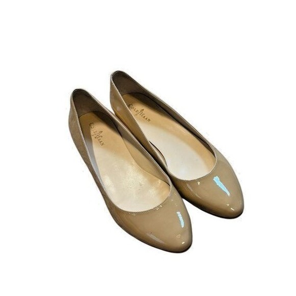 Cole Haan Womens Size 8.5 Patent Leather Flats Tan D41592 - Beige-Pointy- Career - Picture 1 of 10